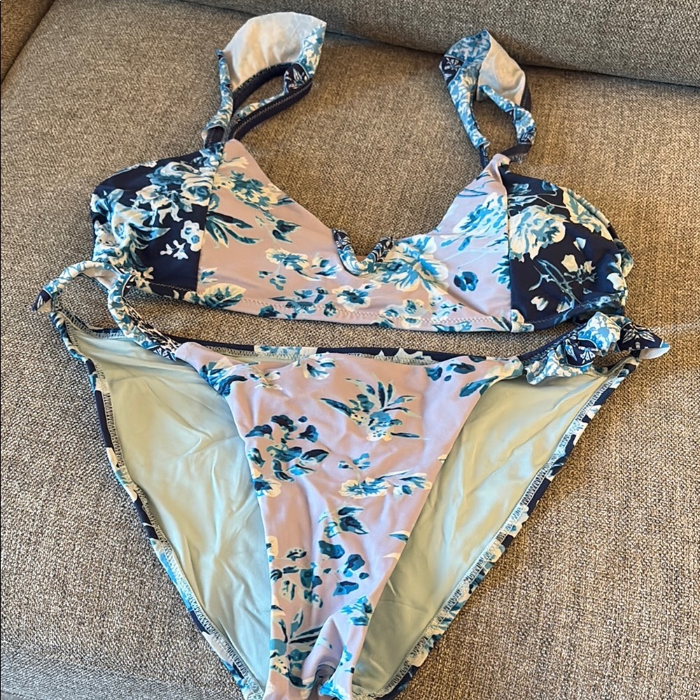 Nanette Lepore Blue Floral Bikini